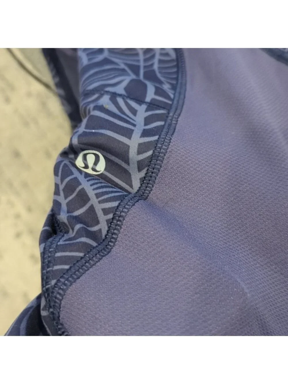 Lululemon Run A Marathon Crop IIPretty Palm Cadet Greyvy / Cadet Blue